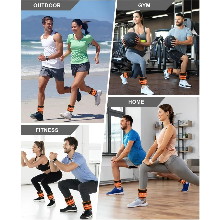 Adjustable Ankle Weights 10 lbs each( 20 lbs pair) with Removable Weight for Jogging, Gymnastics, Aerobics, Physical Therapy