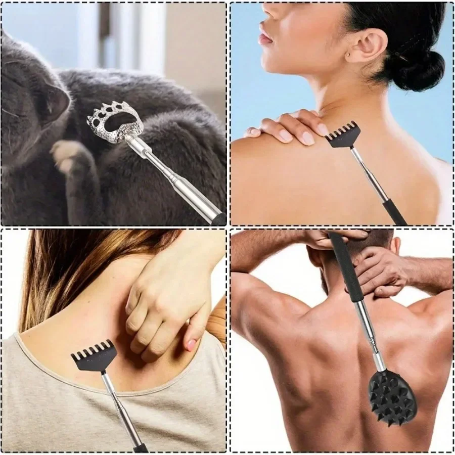 Ausziehbarer Kaktus-Rückenkratzer – 1/4 & 1/2 Zoll Spikes, Einhand-Einziehbarer Kratzstab, Langlebiges PVC, Ideales Weihnachtsgeschenk – Detail 2