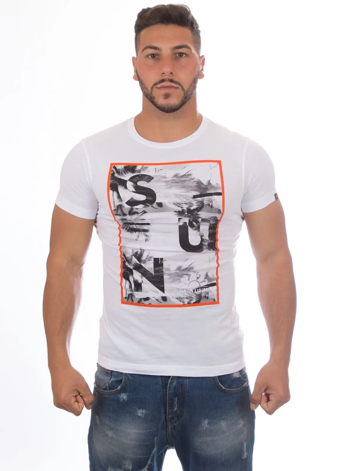 Sundek-T-Shirt Tallas-M773Tej63Md-006-Bianco