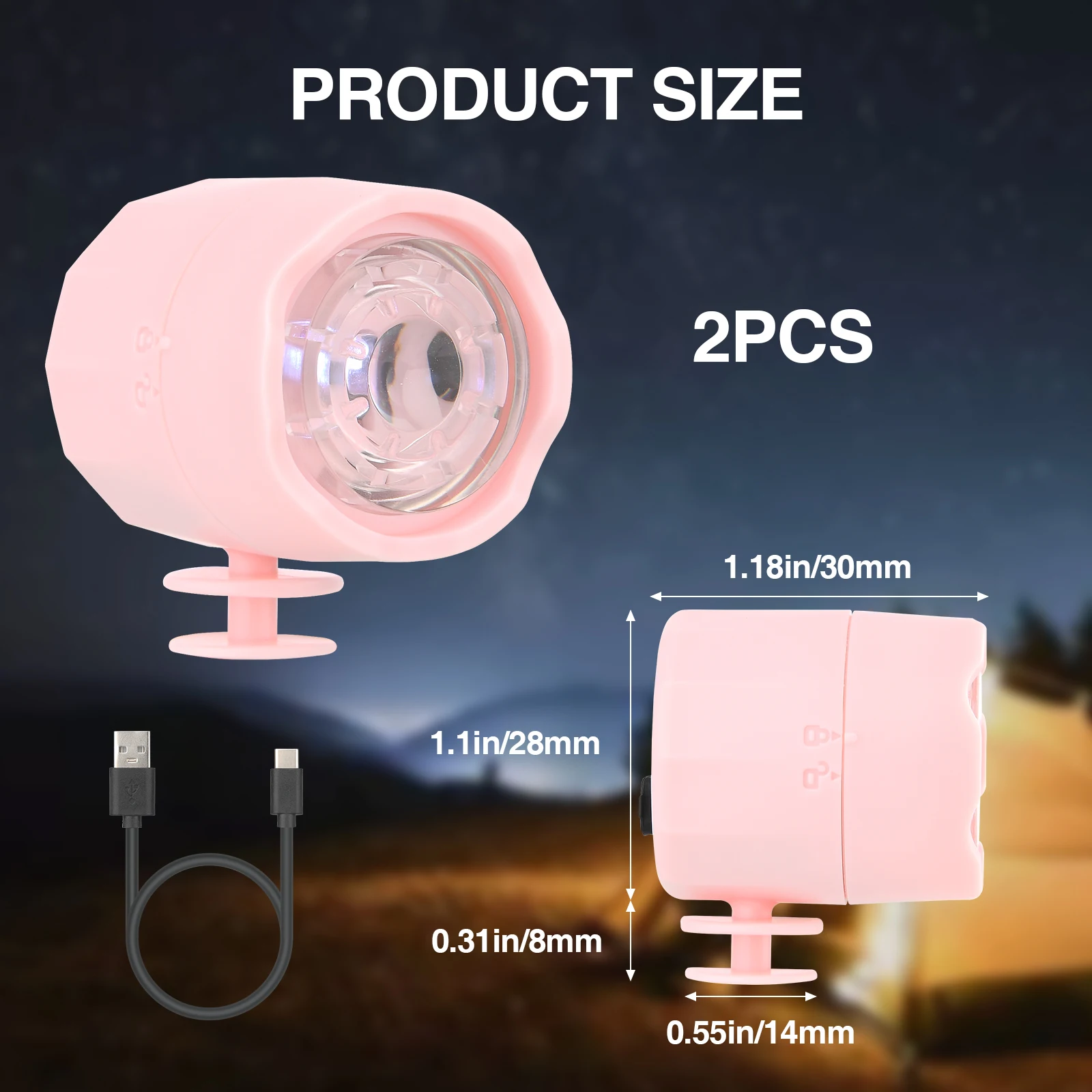 Mafiti 2 Pcs Headlights for Shoes, Rechargeable Flashlight Attachment, Led Shoes Lights Charms Gift for Adults & Kids 4