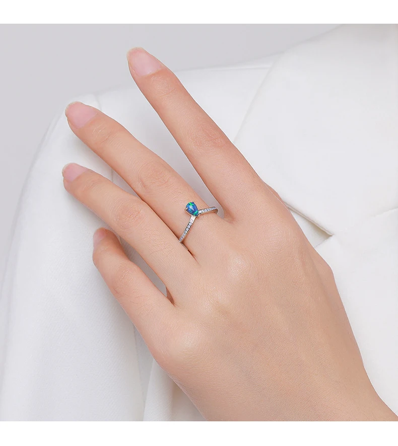 MODIAN 2023 925 Sterling Silver Exquisite Opal Rings For Women Fashion Sense Of Design Wedding Anniversary Gift Fine Jewelry