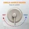 Tub Shower Faucet Set (Valve Included) with 6-Inch Rain Shower Head and Tub Spout Single-Handle Tub and Shower Trim Kit Brushed 5