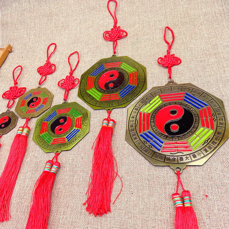 1PC Bagua Mirror Chinese Feng Shui Bagua Mirror With Chinese Knot Tassel for Office Family Protection Automobile Decoration 5