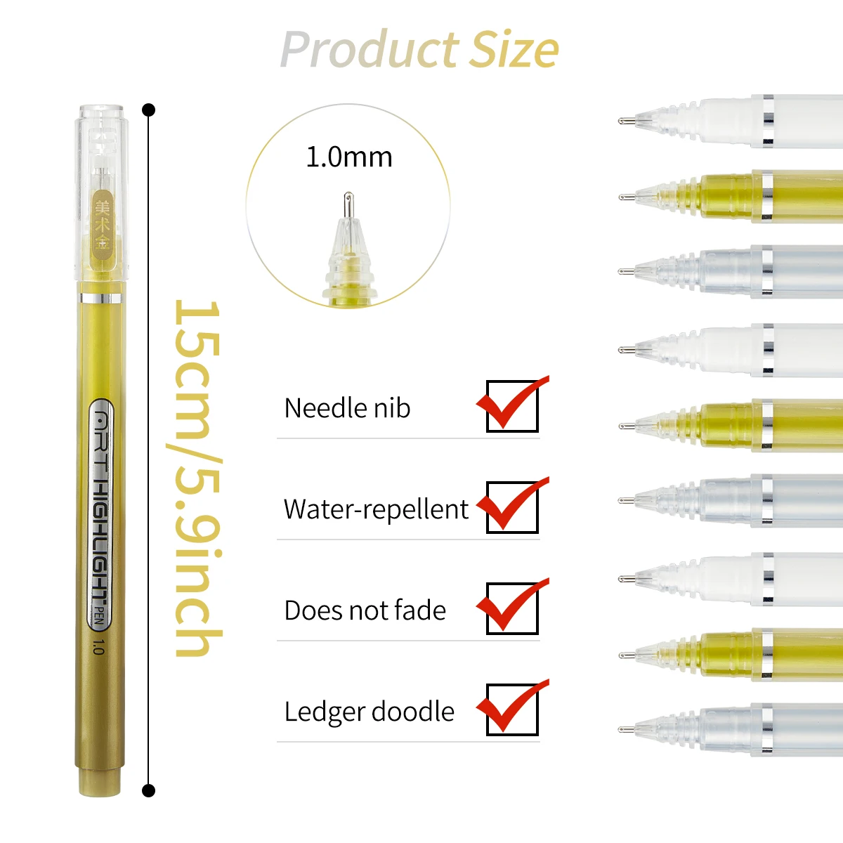 1mm Extra Fine Point Gel Pen Set White,Gold and Silver Gel Ink Pens for Artists White Pen White Ink Pen 3/6 Pack colored pens gel pen lettering pens drawing pen