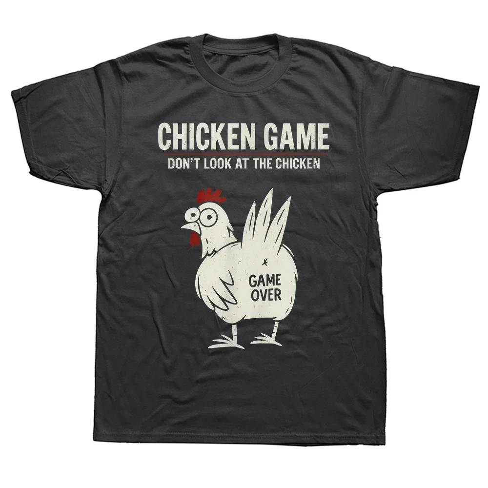 Hot Chicken Game „Schau dir das Huhn nicht an“ Lustiges Hühner-T-Shirt Individuell bedrucktes Grafik-T-Shirt Herren Damen Kleidung Lässiges Oberteil