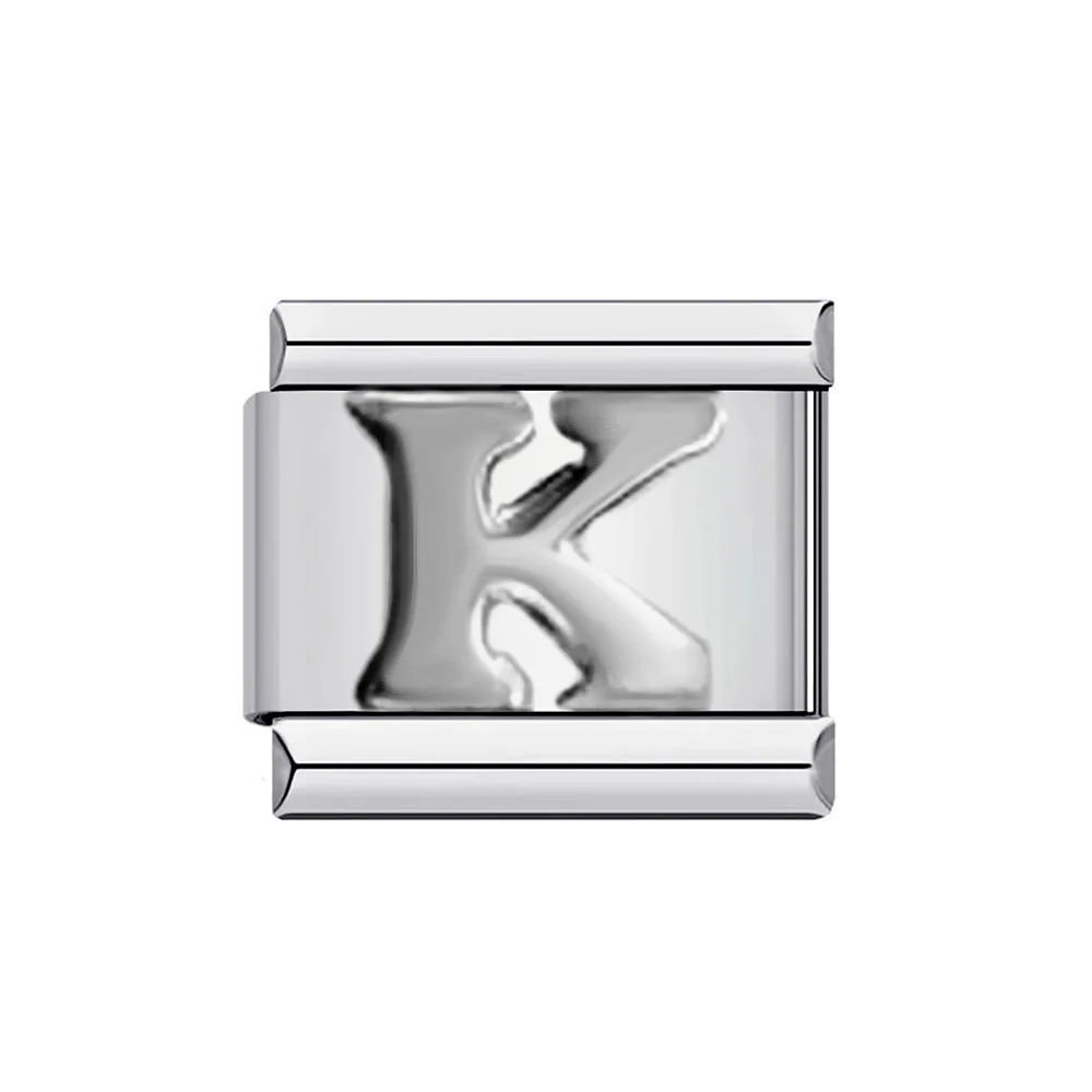 Silver 26-Letter A-Z Custom Charm Bracelet in Italian Stainless Steel