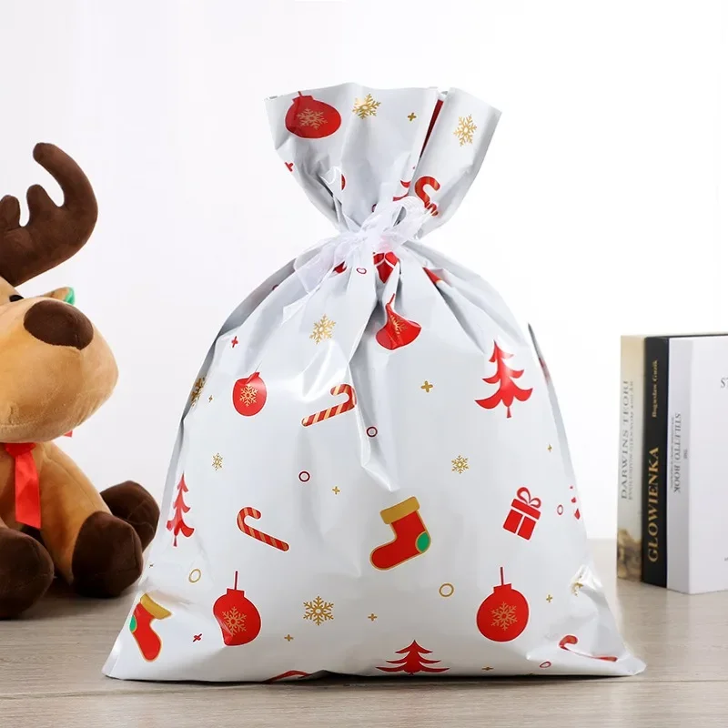 Wiederverwendbare Weihnachts-Süßigkeits-Geschenktüten, Weihnachtsmann-Beutel mit Kordelzug, Feiertags-Partyzubehör für Kinder, Weihnachtsbaumschmuck, Dekoration – Detail 11