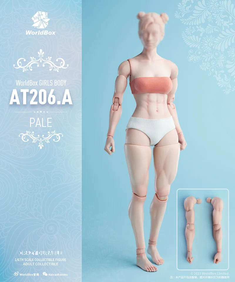 1/6 フィギュア　worldbox AT203 Worldbox AT206 A 1/6 Tan Female Muscle Durable Body FOR 12