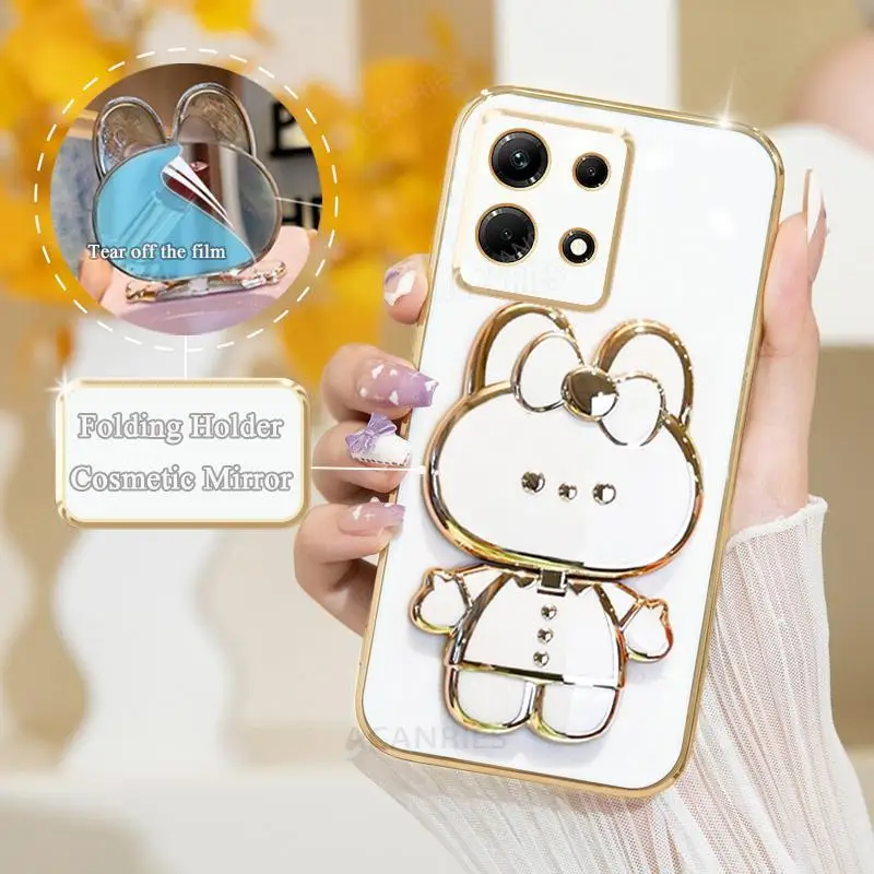 Plating Mirror Phone Case With Stand For Infinix Note Series_voghion.com