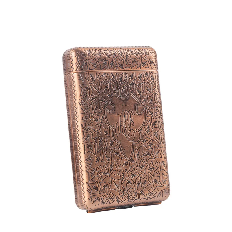 Exquisite Vintage Hand-Carved Metal Cigarette Case - Elegant Pocket Smoking Accessory