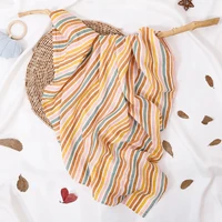 HappyFlute New 120*110CM Skin-friendly&Soft Muslin Pure Cotton Fiber Baby Swaddle Newborn Blanket Baby Infant Wrap 1
