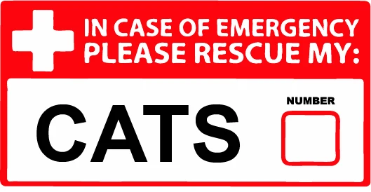 

CAT Emergency Pet Rescue Sticker 1st First Aid FIRE Safety Window Door Decal 911