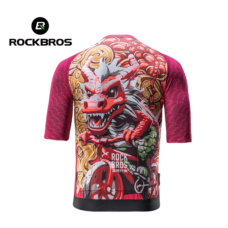 ROCKBROS Fahrradtrikot Langarm Herren - Atmungsaktiv Mit 3 Taschen