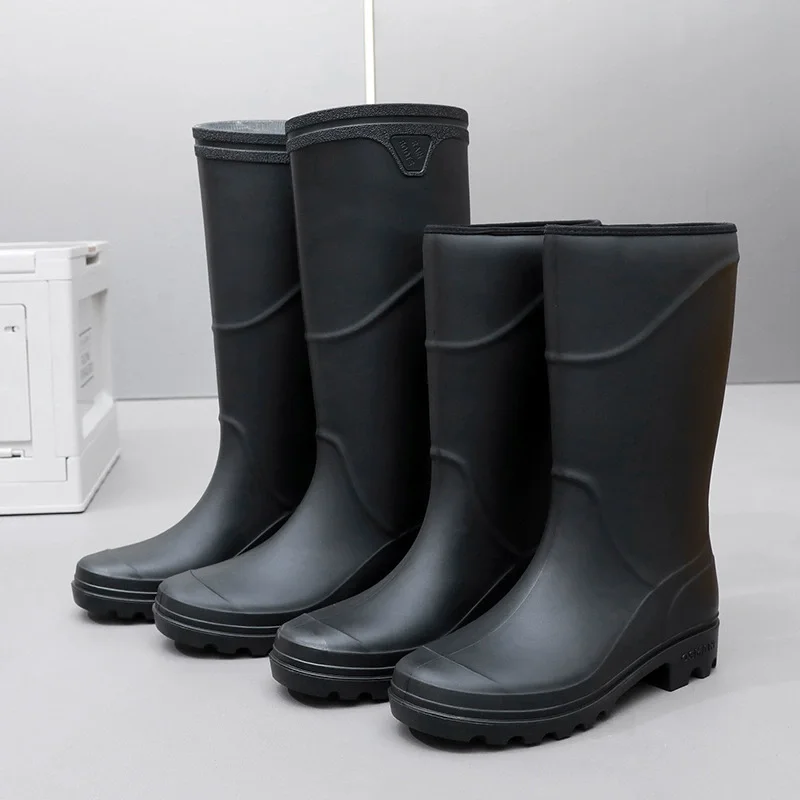 Bottes de travail homme hautes en caoutchouc imperméables antidérapantes pour chantier et protection