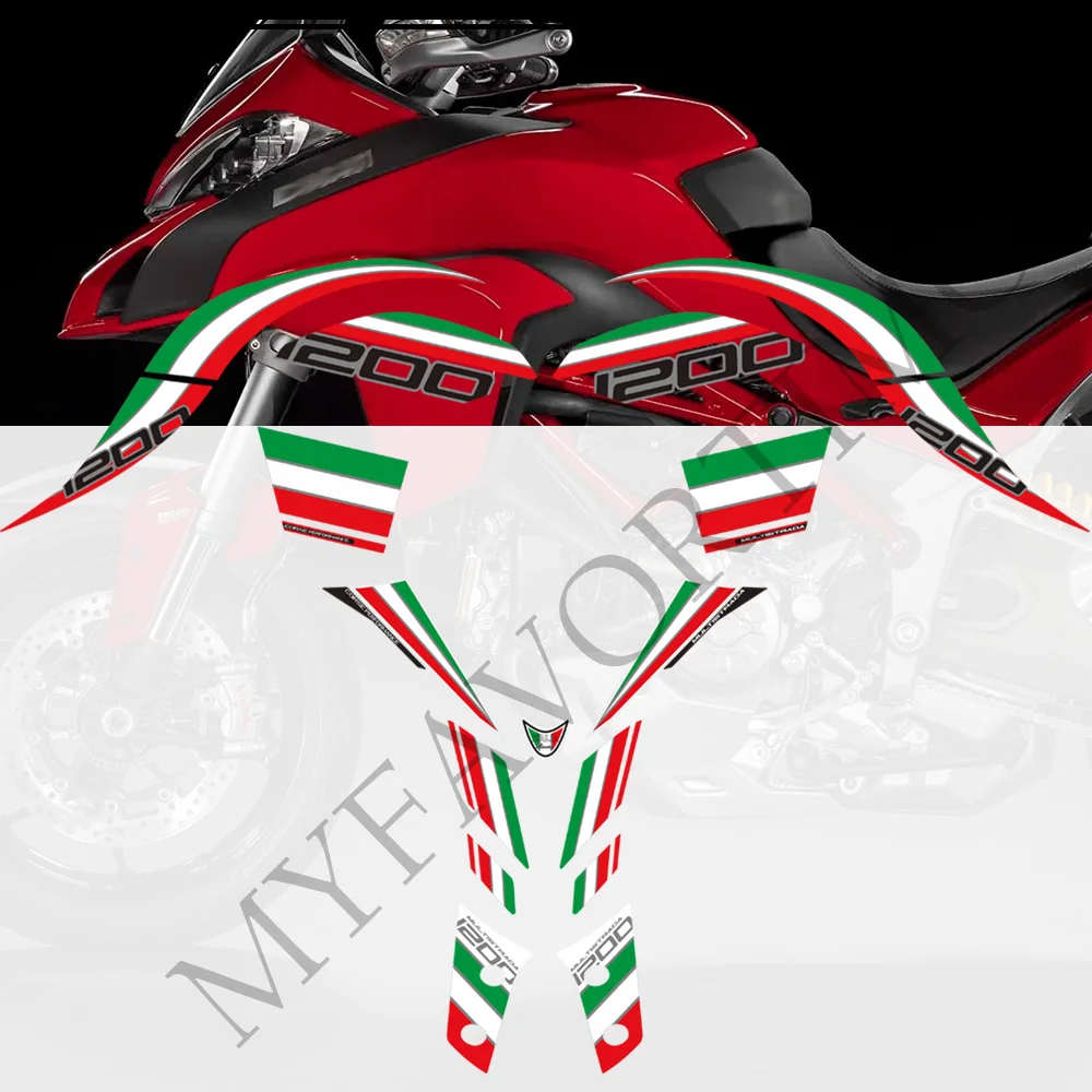 For Ducati MULTISTRADA 1200 S 1200S Stickers Decals Tank Pad Grips Gas Fuel Oil Kit Knee Protector Fairing Fender