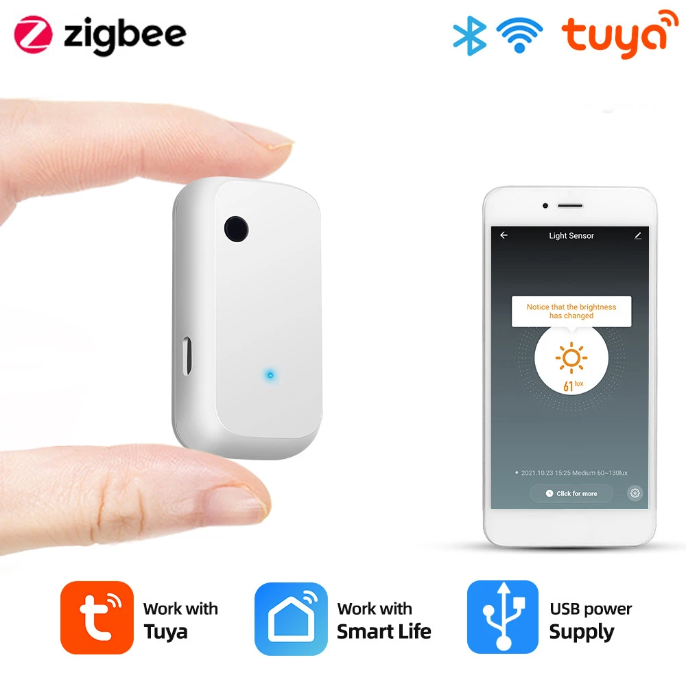 12.54€ |Tuya ZigBee/Wifi Lichtsensor Intelligente Home Beleuchtung Sensor Helligkeits detektor Automatisierung Arbeit mit Smart Life Linkage| | - AliExpress