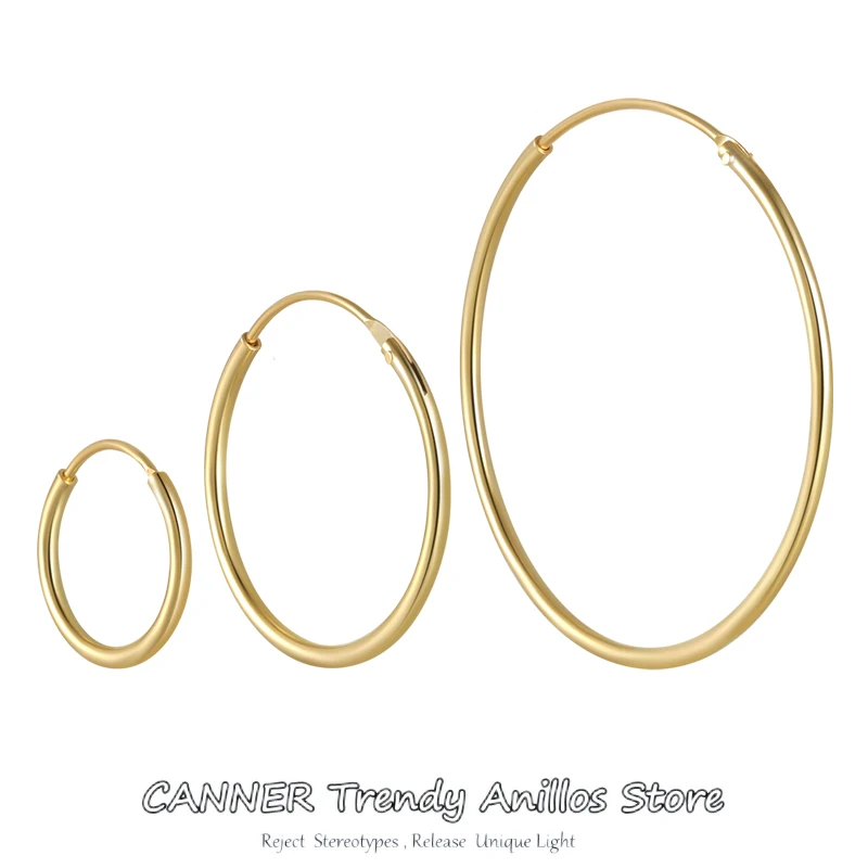 

CANNER 925 Sterling Silver 3pcs Set Thin Hoop Earring Statement Ear Ring Fashion Jewelry Gift Nightclub Earring Set Fine Jewelry