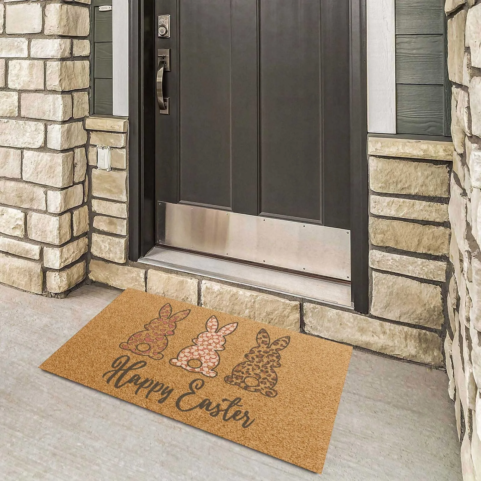 Easter Bunny Door Mats Welcome Rugs Front Door Mat Decoration Peace Love Easter Rabbit Rugs Home Decor Hallway Entrance Carpet