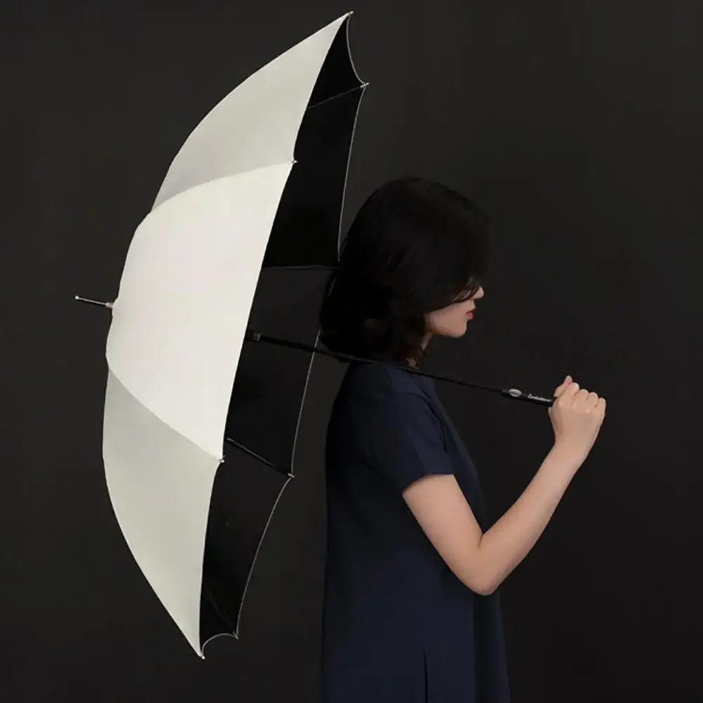 OLYCAT-Long Windproof Umbrella for Women, Golf Sun Umbrella Automatic, Ultralight Big Parasol, 8K Long Umbrella, Black Coating