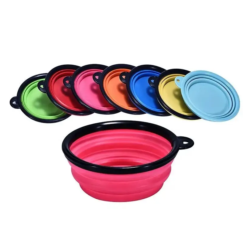 Hot Selling Camping Travel Portable Folding Dog Pet Food Water Bowl