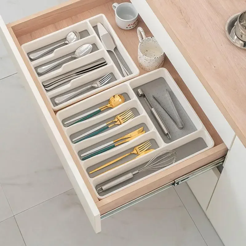 

Kitchen Drawer Utensil Organizer Kitchenware Storage stablett Partition Wall Cutlery Holder Knife Spoon Fork Separator Box