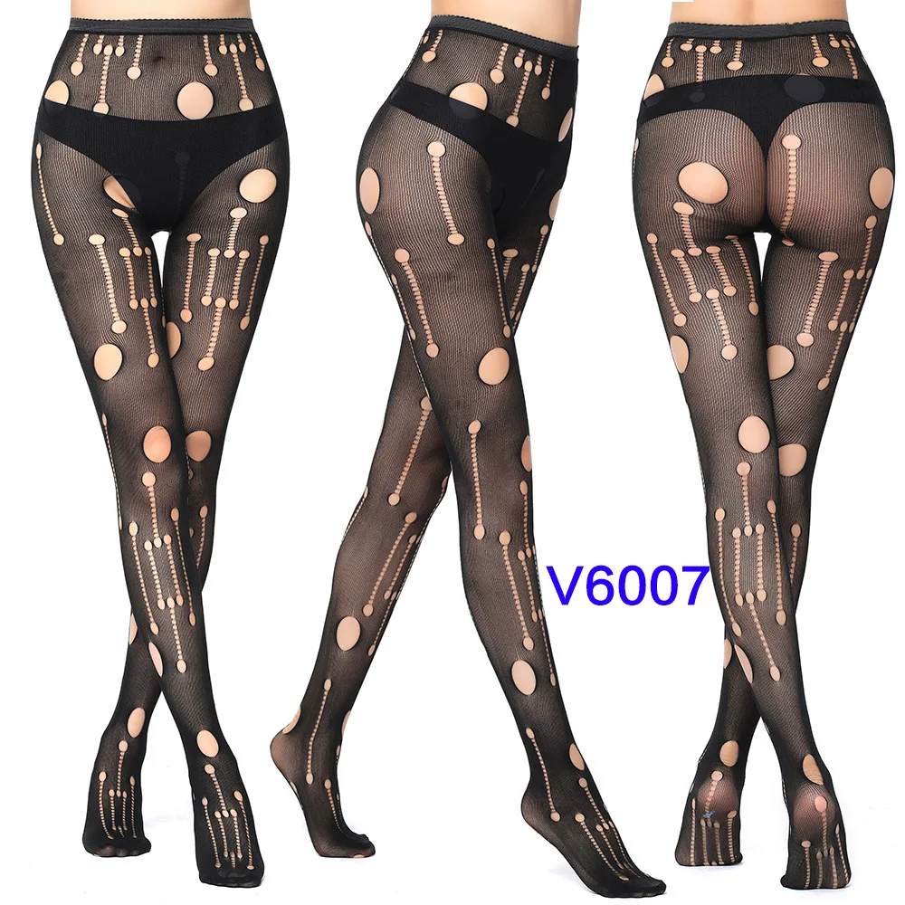 Women's Gothic Lace Fishnet Pantyhose – Seamless Jacquard Weave Garter Stockings