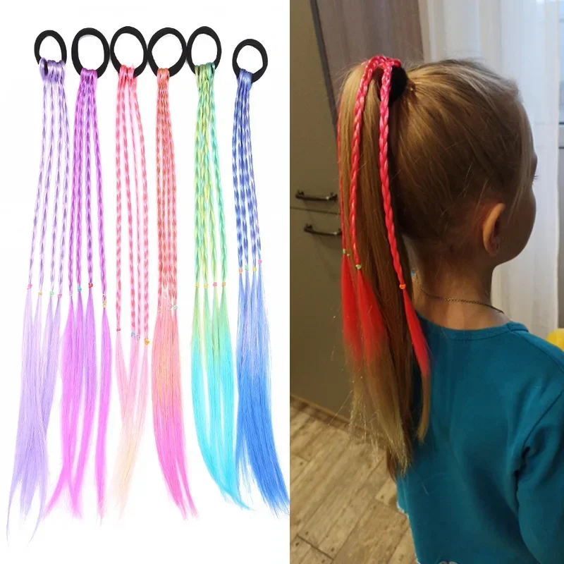 

Корейские детские модные парики косички для девочек грязные косички для волос Детские градиентные Заколки Головные уборы Детские аксессуары для волос