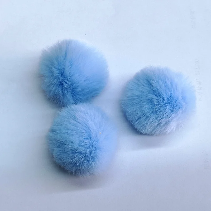 Color 4cm Small Pompons Imitation Rex Rabbit Diy Christmas Hat Artificial Wool Hairy Ball