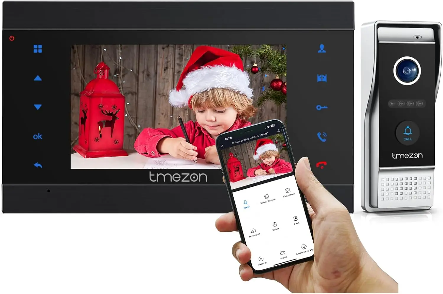 TMEZON 7-дюймовая 1080P TFT-мониторная система с 1x 1080P камерой, поддержка записи/моментальной съемки
