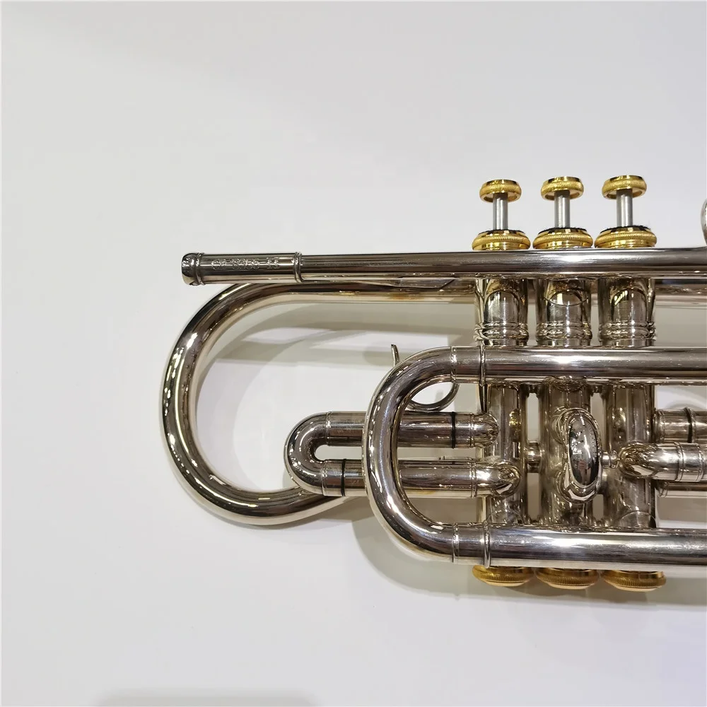 Bb key silver plated professional cornet brass instruments