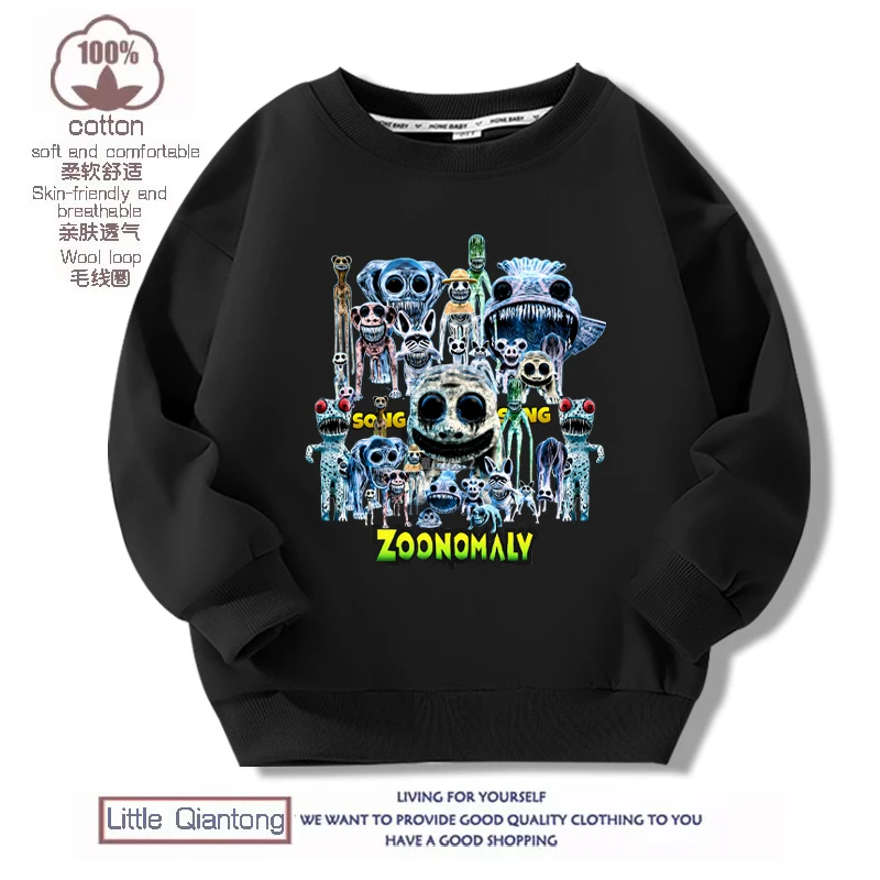 

Zoonomaly Sweatshirt For Kids Cartoon Zoo Guard Animal Figure Printed Hoodies Funny Round Neck Sweaters Children's Clothing