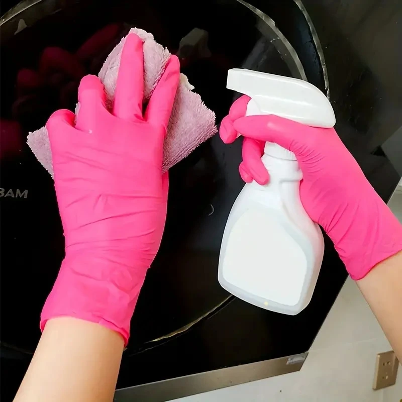 20pcs Disposable Nitrile Rubber Latex Gloves for Kitchen Dishwashing Work Garden Household Cleaning Beauty Salon disposable gloves nitrile gloves cleaning gloves
