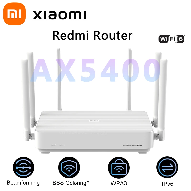 Routeur Mi Ax6000 Routeur Aiot Wifi 6 Routeur 6000Mbs 4K Qam Vpn 512Mb  Mu-Mimo Qualcomm Cpu Mesh Wifi sans fil 2.4G 5G Amplificateur réseau de  signal externe double bande Fonctionne avec l'application