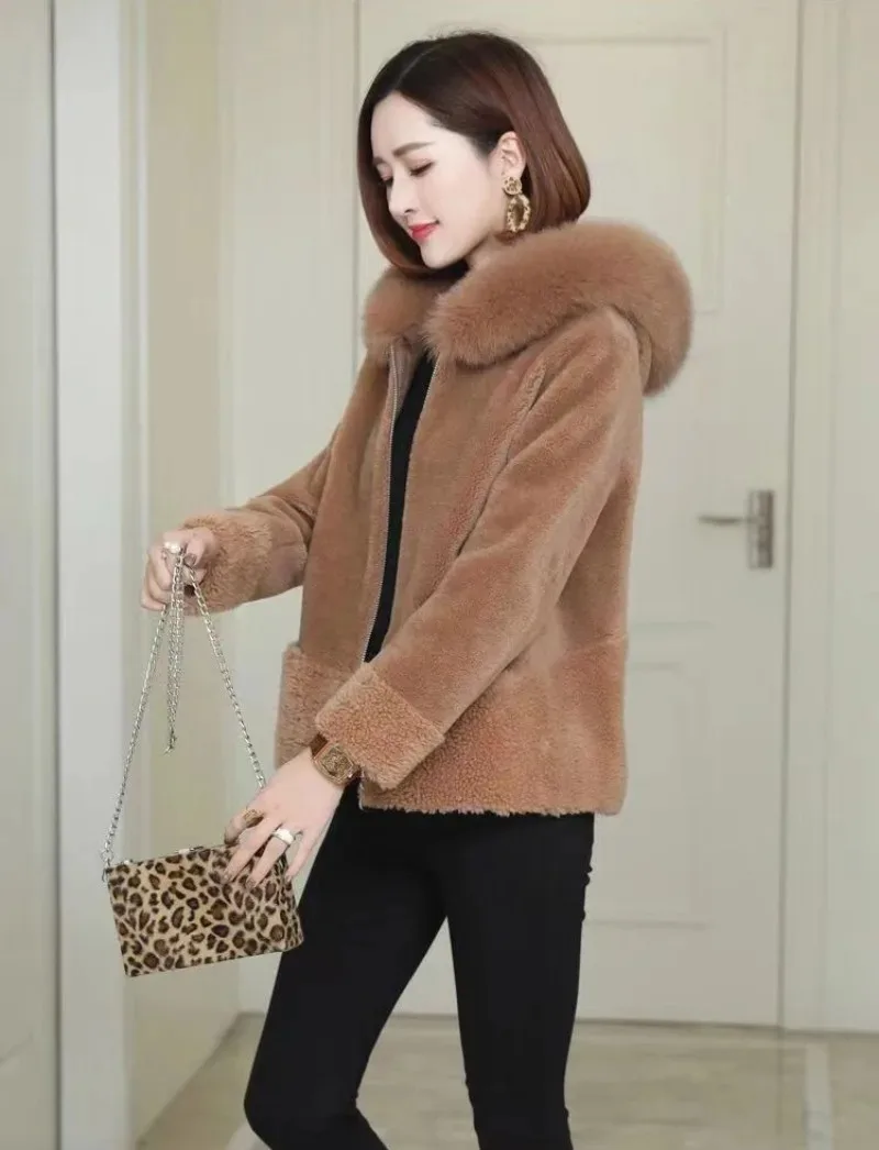 Women Faux Fur Coat Imitation Fox Plush Jacket 2024 Winter Fashion Casual Jacket Women Short Women's Clothing Winter Coat