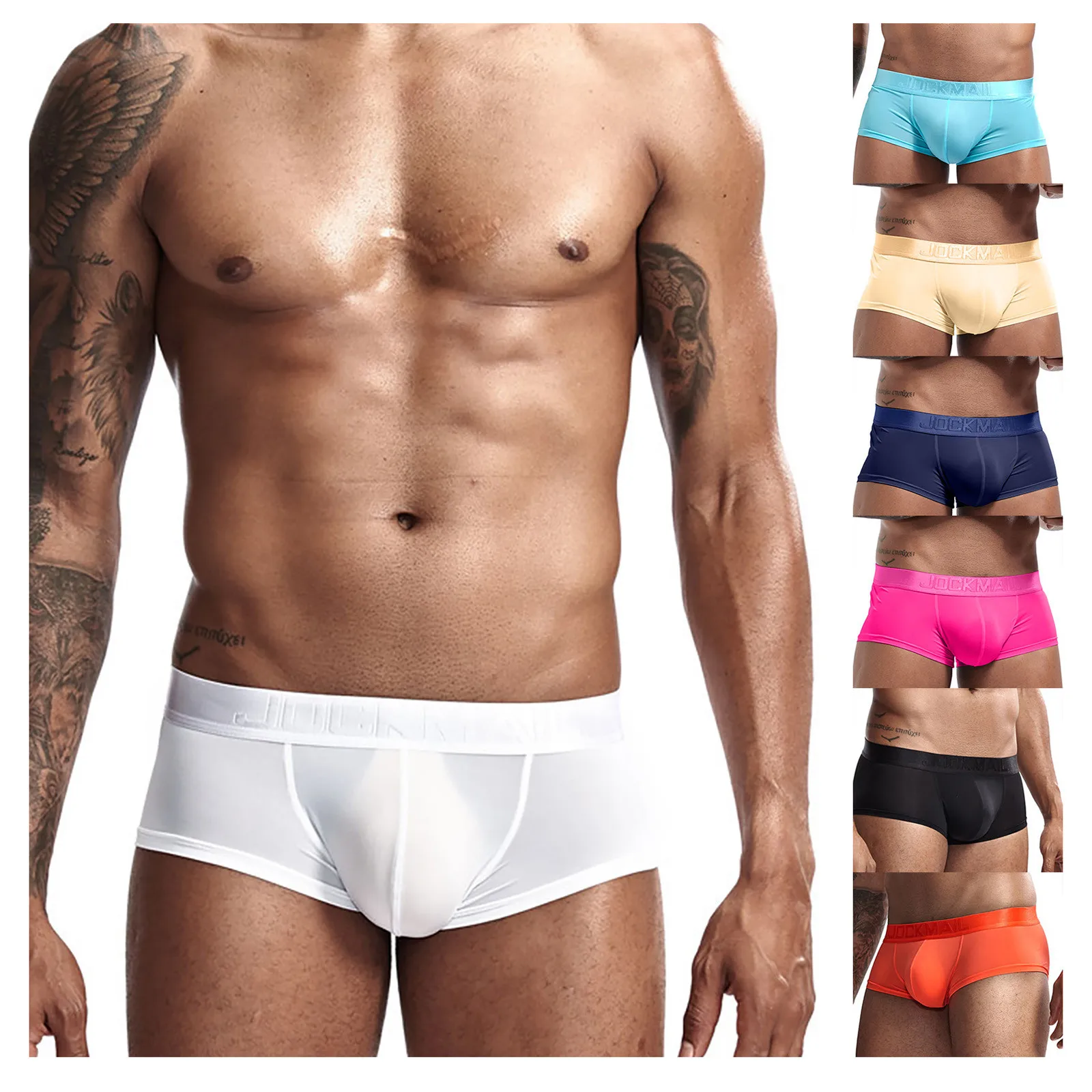 Men'S Ice Silk Underwear Sexy Underwear Shorts Underpants Letter Pouch Soft Briefs Panties Fashion Man Mens Clothing