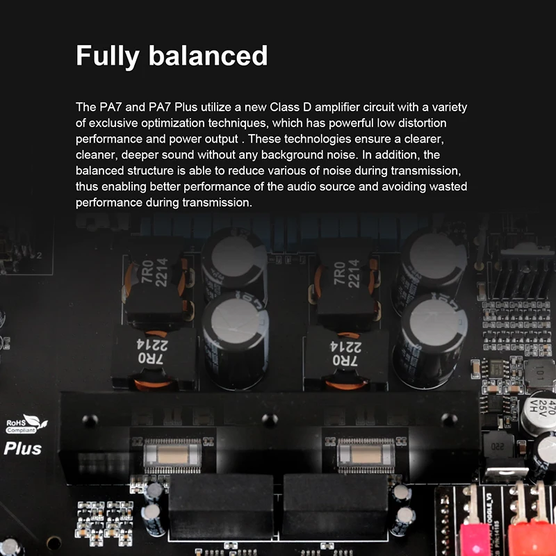 TOPPING PA7/PA7 PLUS Fully Balanced Power Amplifier Pre-Amplifier 210W*2/300W*2 Hi-Res Audio XLR/TRS/RCA Input 2 Gain Settings 5