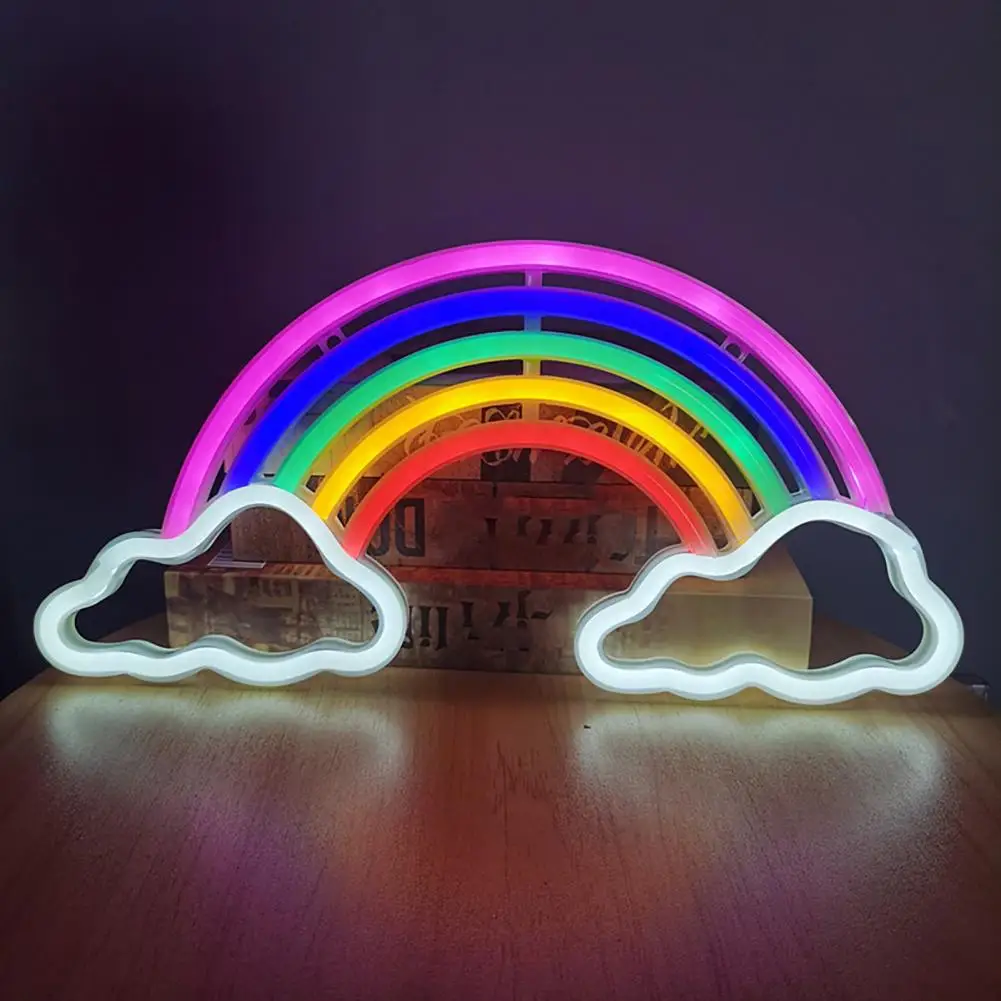 

Party Decoration Vibrant Rainbow Neon Sign Usb/battery Operated Non-glaring Cloud Led Light Stunning Wall Art Decoration Led