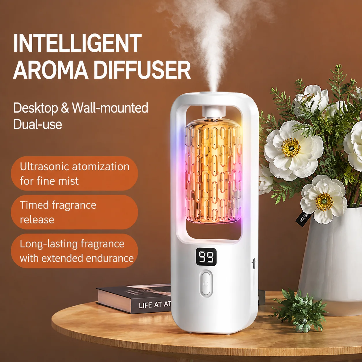 Compact Wall-Mounted Electric Aroma Diffuser with Essential Oil Fragrance Spray