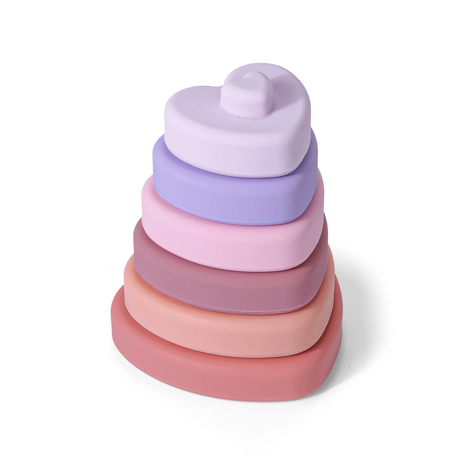 6Pcs Baby Montessori Toys Soft Building Blocks Silicone Stacking Blocks Love Shape Silicone Construction Toy Gifts 4