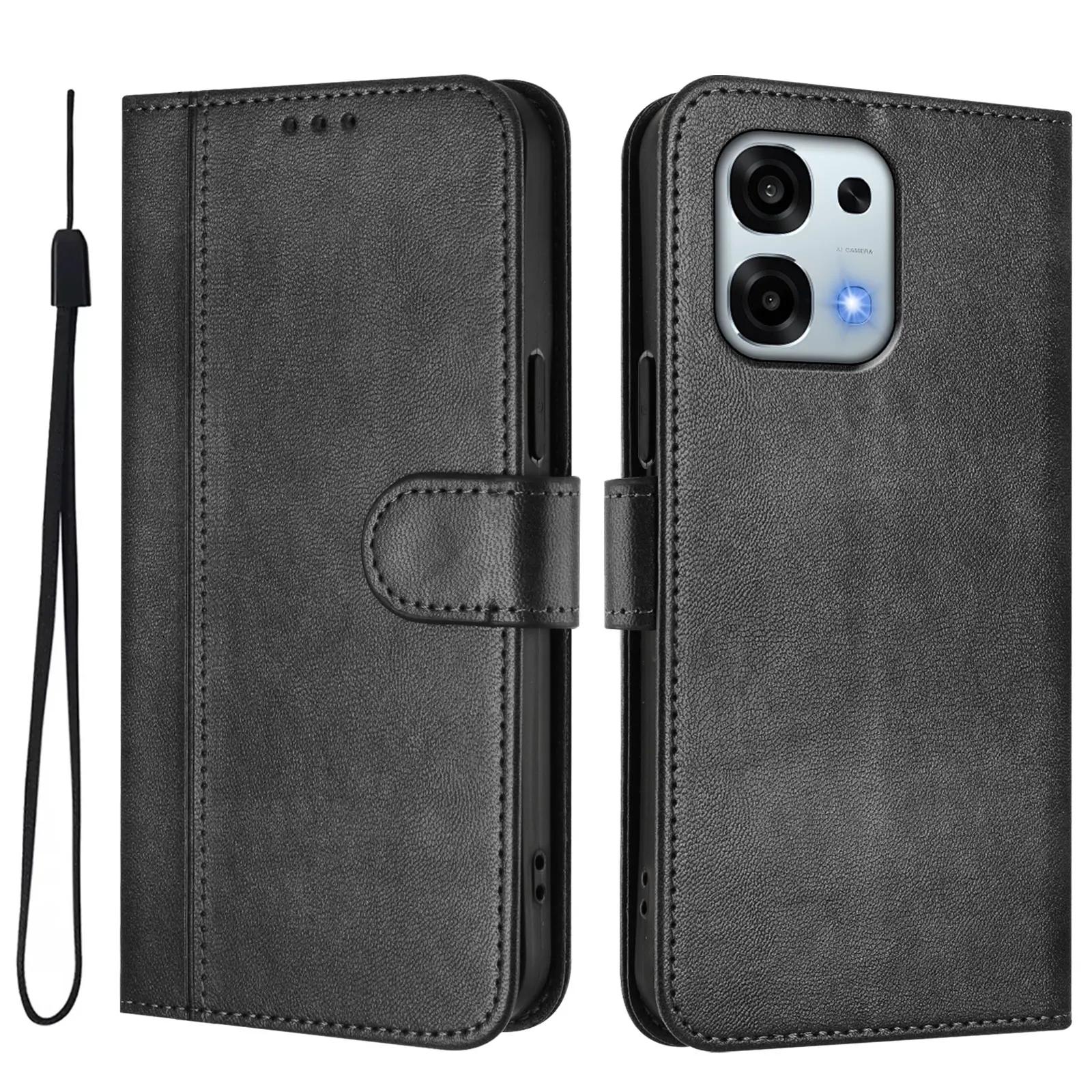 Vintage Leather Wallet Flip Phone Case - Stylish Retro Design and Durable Protection