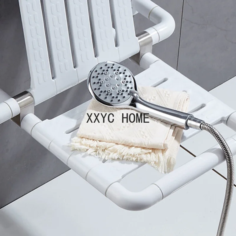 Foldable Disabled Shower Chair Wall Older Adult White Shower Stool Design Auxiliary Banqueta Plegable Bathroom Furnitur