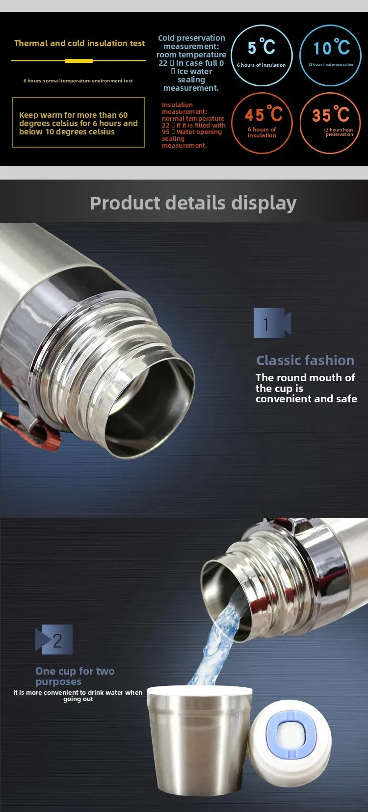 750ml Stainless Steel Vacuum Water Bottle – Portable Leakproof Travel Flask 4 S7800b965f01844e49199d8fcaa7a73a43