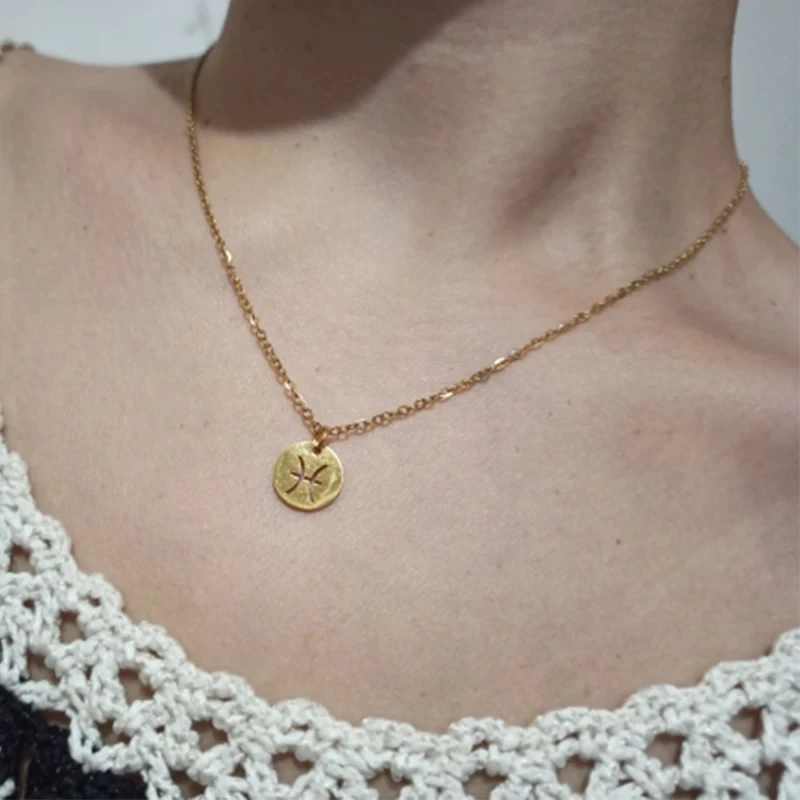collier zodiaque, signe astrologique, bijoux personnalisés, acier inoxydable, pendentif zodiaque,