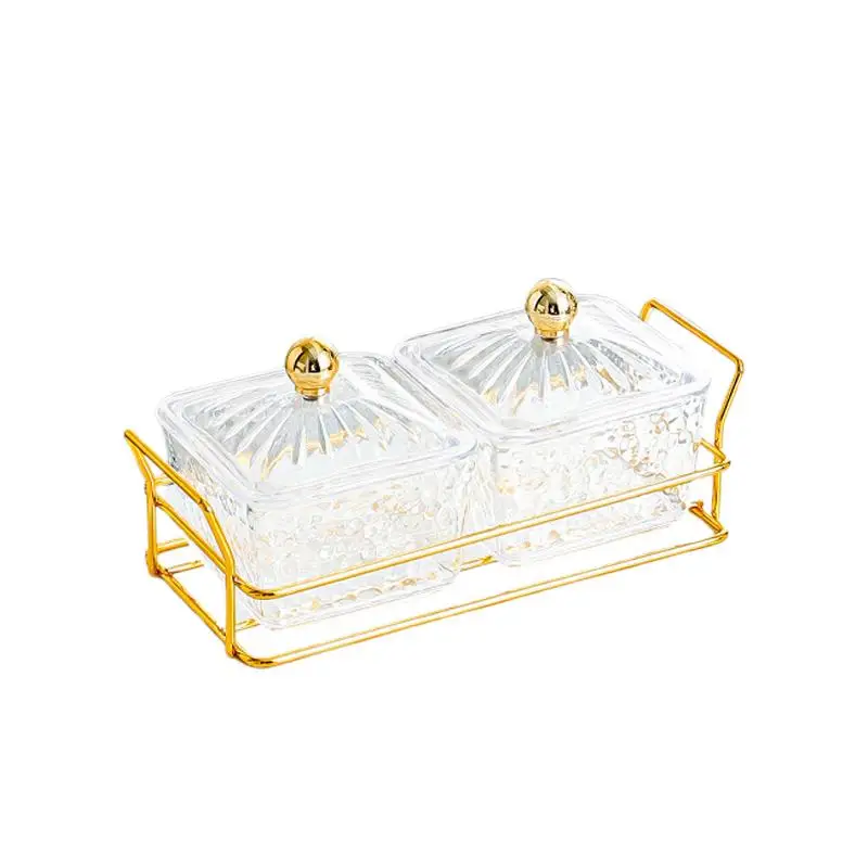 Enhanced Transparent Covered Snack Tray - 2/4 Grid Food & Nut Holder