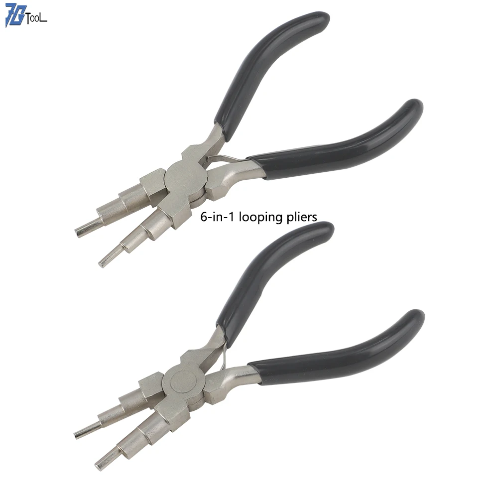 Pinze Per Gioielli 6 In 1 - Becchi Rotondi, Per Avvolgimento Cavi E Creazione Anelli, Impugnatura Gomma - Foto 6