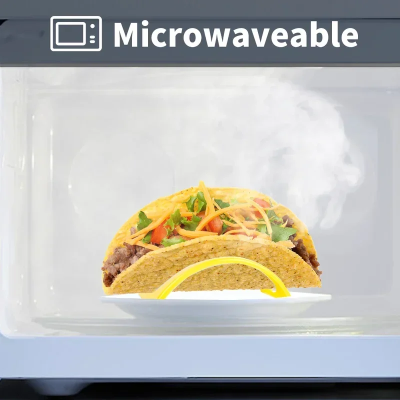 Taco Holder 12PCS Tortilla Roll Stand Colorful Taco Shell Plastic Holder Sandwich Bread Display Stand Plate Food Holder Kitchen Supplies