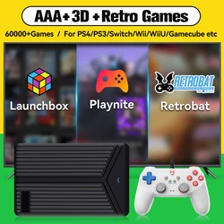 Hyper Base Mix 5T For PS4/Xbox/PS3/PS2/PS1 Launchbox & RetroBat & Playnite System 3-in-1 Game HDD with AAA &3D & Retro Games