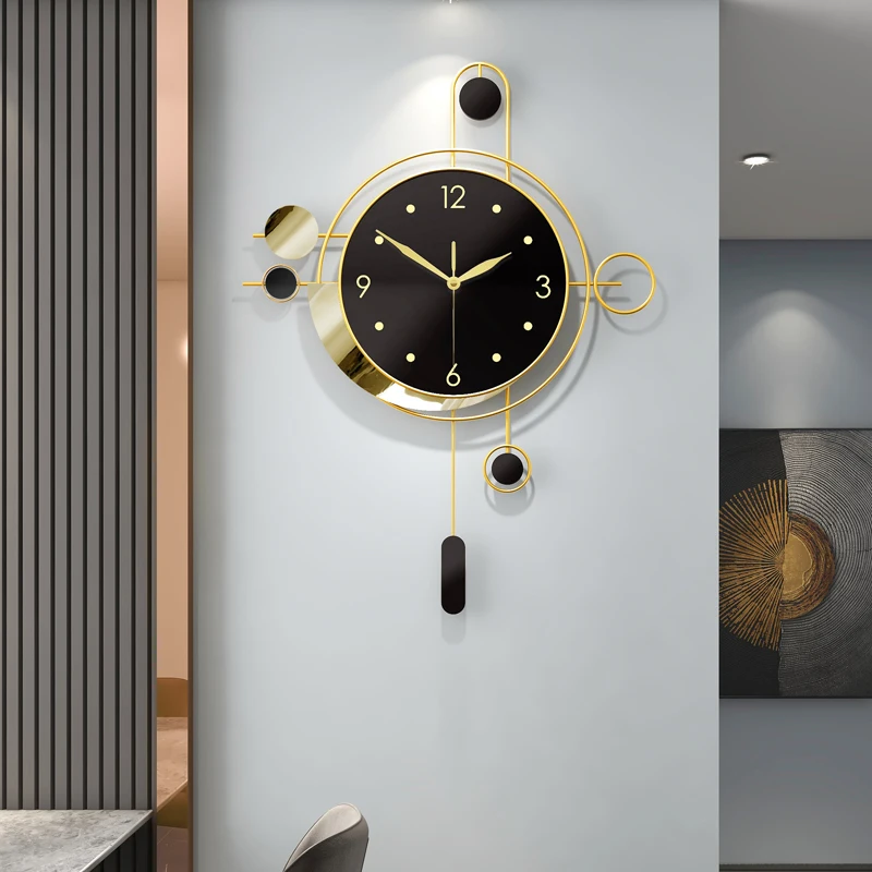 

Nordic Large Wall Clock Modern Design Creative Clocks Luxury Gold Metal Silent Orologio Da Parete Living Room Decoration GPF50YH