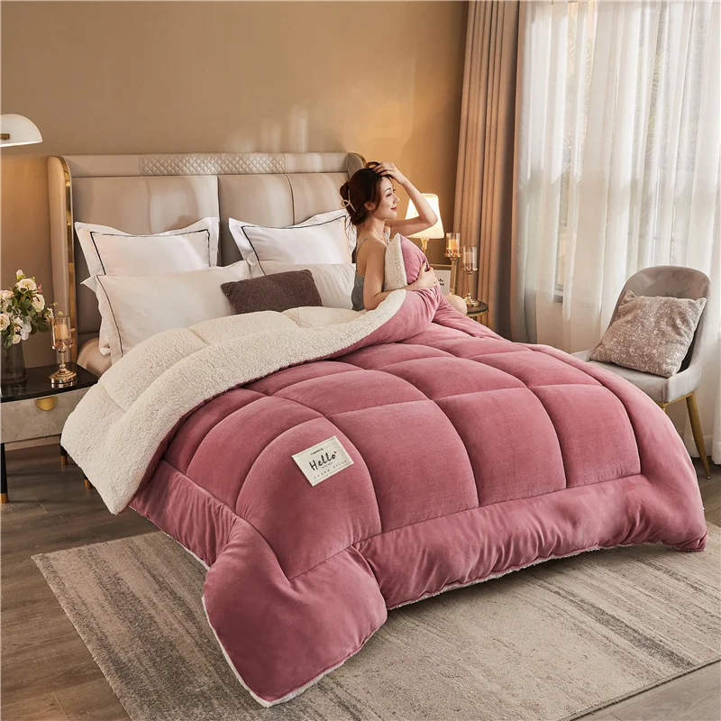 Thick Milk Fleece Winter Blanket Warm Weighted Comforter