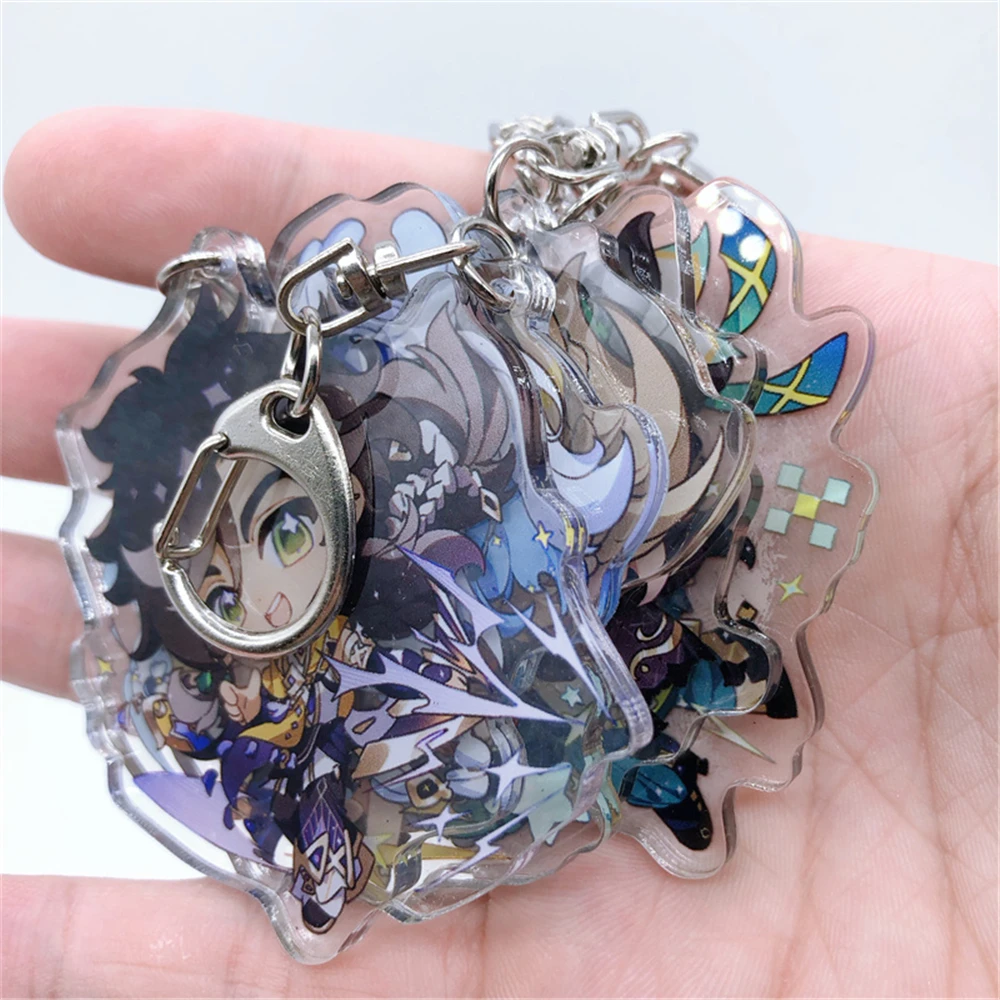 Genshin Impact Cosplay Accessories Key Chain Pendant Sethos Mualani Kachina Kinich Emilie Anime